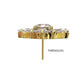 24Kt Gold PVD Titanium Threadless Round & Baguette Cluster Gem Radiant Beam Top