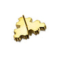 24Kt Gold PVD Titanium Threadless Round & Baguette Cluster Gem Radiant Beam Top