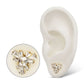 24Kt Gold PVD Titanium Threadless Round & Baguette Cluster Gem Radiant Beam Top