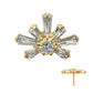 24Kt Gold PVD Titanium Threadless Round & Baguette Cluster Gem Sunray Top