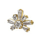 24Kt Gold PVD Titanium Threadless Round & Baguette Cluster Gem Sunray Top