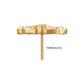 24Kt Gold PVD Titanium Threadless Round & Baguette Cluster Gem Sunray Top