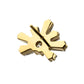 24Kt Gold PVD Titanium Threadless Round & Baguette Cluster Gem Sunray Top