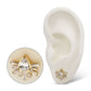 24Kt Gold PVD Titanium Threadless Teardrop & Baguette Cluster Gem Sunray Top