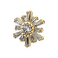 24Kt Gold PVD Titanium Threadless Round & Baguette Cluster Gem Sunburst Top
