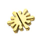 24Kt Gold PVD Titanium Threadless Round & Baguette Cluster Gem Sunburst Top