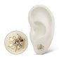24Kt Gold PVD Titanium Threadless Round & Baguette Cluster Gem Sunburst Top