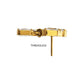 24Kt Gold PVD Titanium Threadless 3-Cluster Baguette Prong Set Gem Top with Dangle Gem