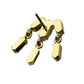 24Kt Gold PVD Titanium Threadless 3-Cluster Baguette Prong Set Gem Top with Dangle Gem