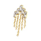 24Kt Gold PVD Titanium Threadless 5-Cluster Baguette Prong Set Gem Top with Chain Dangle