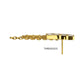 24Kt Gold PVD Titanium Threadless 5-Cluster Baguette Prong Set Gem Top with Chain Dangle