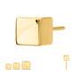 24Kt Gold PVD Titanium Threadless 3D Cube Top