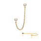 24Kt Gold PVD Titanium Threadless Duo Bezel Round CZ with Rolo Chain Dangle Tops