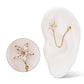 24Kt Gold PVD Titanium Threadless Marquise Flower Shape & Bezel Round Gem Top with Dangle Rolo Chain
