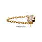 24Kt Gold PVD Titanium Threadless 4 Marquise Prong Gem Cluster Top with Chain Dangle