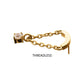 24Kt Gold PVD Titanium Threadless Curved Bar Top with Prong Set Gem Chain Dangle