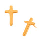 24KT Gold PVD Titanium Threadless with Cross Top