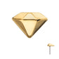 24KT Gold PVD Titanium Threadless 3D Diamond Shape Top