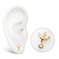 24KT Gold PVD Titanium Threadless 3 Marquise Fan Top with Bezel Gem Dangle