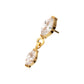 24KT Gold PVD Titanium Threadless Prong Set Double Marquise Gem Dangle Top