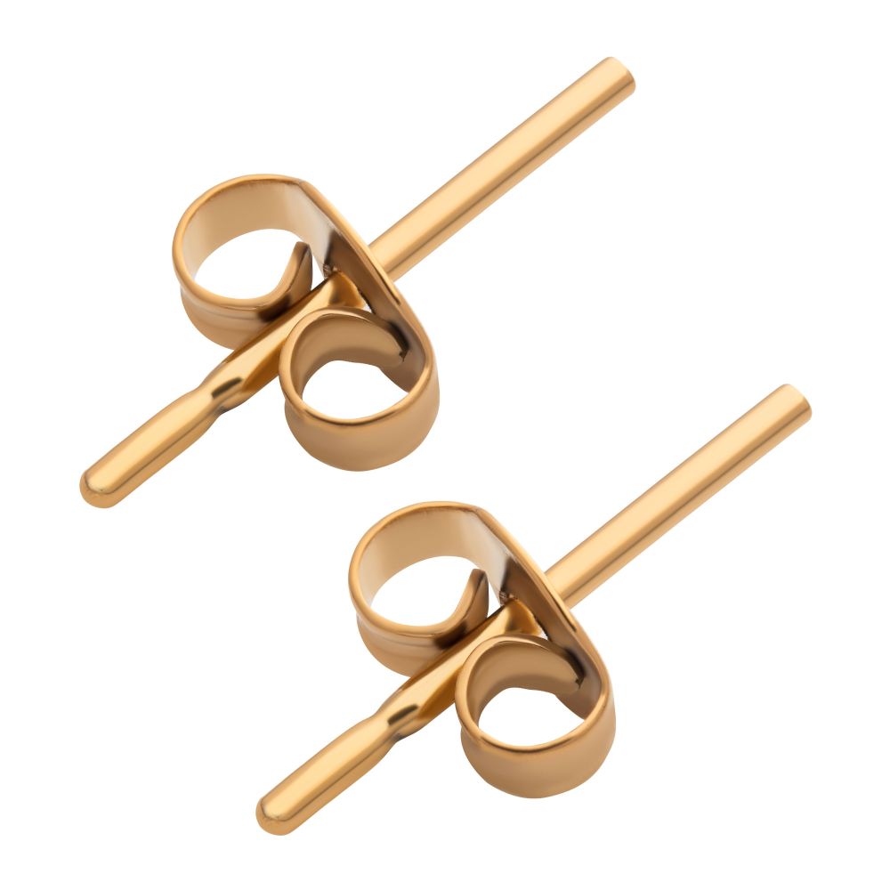 24KT Gold PVD Titanium Threadless Butterfly Ear Post