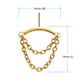 24Kt Gold PVD Titanium Threadless Hidden Helix Curved Bar Top with 2-Tier Chain Dangle