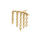 24Kt Gold PVD Titanium Threadless Hidden Helix Curved Bar Top with 5-Chain Dangle