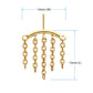 24Kt Gold PVD Titanium Threadless Hidden Helix Curved Bar Top with 5-Chain Dangle