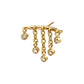 24Kt Gold PVD Titanium Threadless Hidden Helix Curved Bar Top with 5-Chain Bezel Gem Dangle