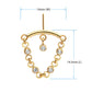 24Kt Gold PVD Titanium Threadless Hidden Helix Curved Bar Top with CZ Chain Dangle & Floating Gem
