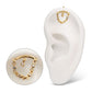 24Kt Gold PVD Titanium Threadless Hidden Helix Curved Bar Top with CZ Chain Dangle & Floating Gem