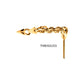 24Kt Gold PVD Titanium Threadless Hidden Helix Curved Bar Top with 3 Spiked Chain Dangle