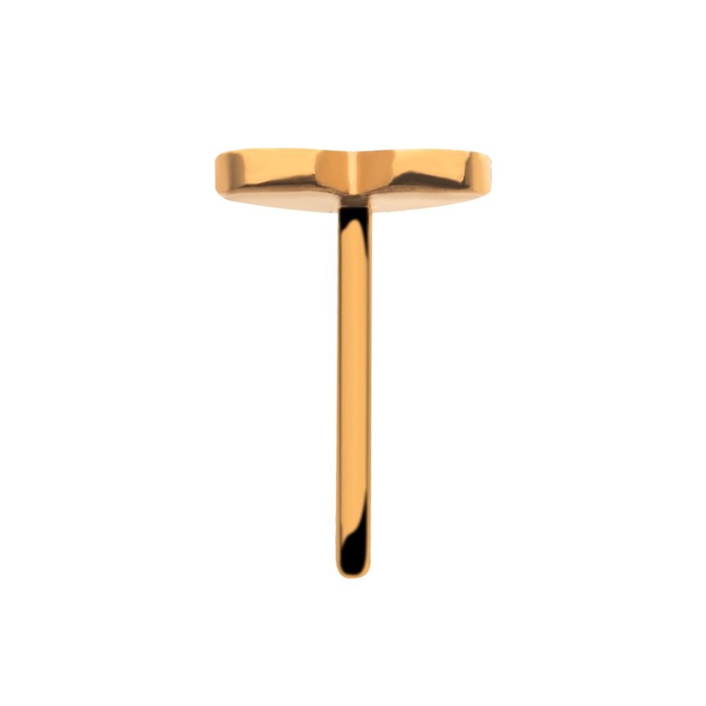 24KT Gold PVD Titanium Threadless with Heart Top