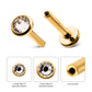 24Kt Gold PVD Titanium Threadless Bezel Gem Back Duality Labret (Base Only)