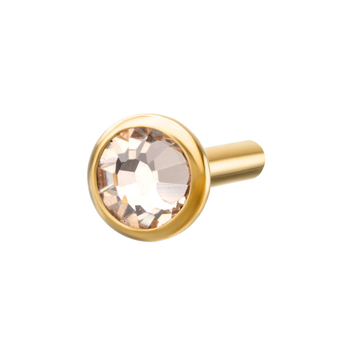 24Kt Gold PVD Titanium Threadless Bezel Gem Back Duality Labret (Base Only)