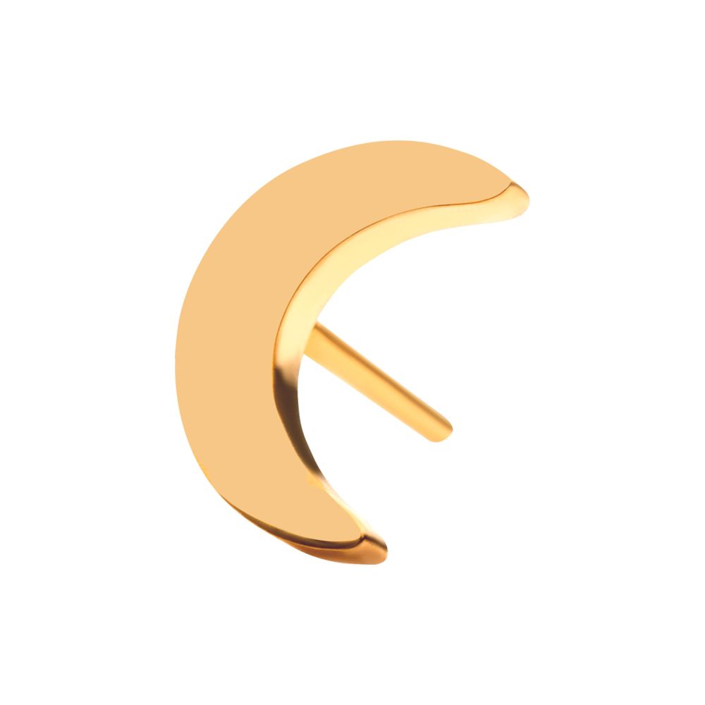 24Kt Gold PVD Titanium Threadless Crescent Moon Top with 1.6mm Crest