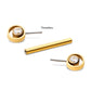 24Kt-Gold PVD Titanium Threadless Bezel Round CZ Orbit Nipple Barbell | Sold by piece