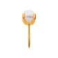 24Kt Gold PVD Titanium Threadless Prong Set White Swarovski Pearl Top