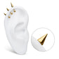 24Kt Gold PVD Titanium Threadless Spike Top