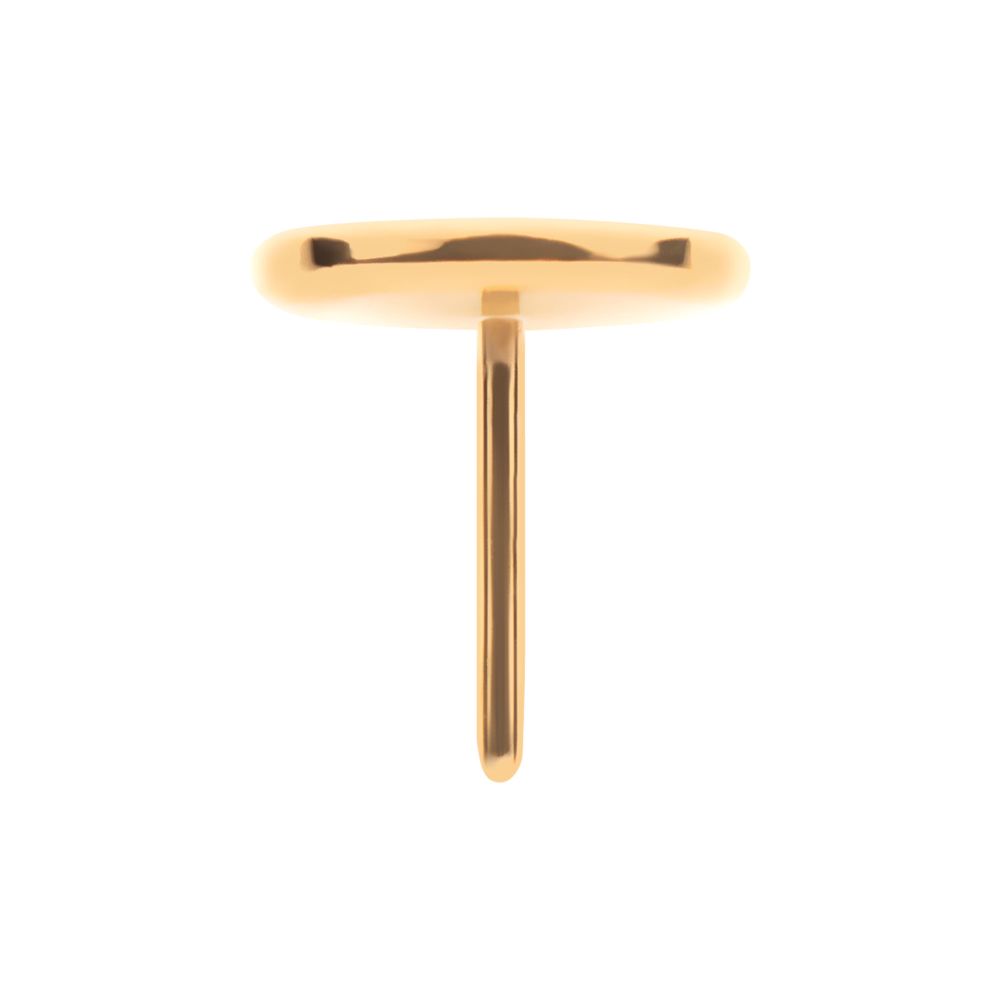 24Kt Gold PVD Titanium Threadless with Flat Disc Top