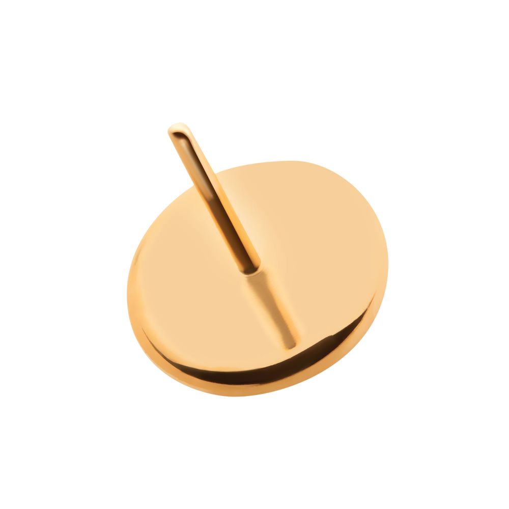 24Kt Gold PVD Titanium Threadless with Flat Disc Top