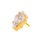 24Kt-Gold PVD Titanium Threadless Prong Set Kite Shaped CZ Top