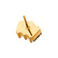 24Kt Gold PVD Titanium Threadless Prong Set Baguette CZ 3-Cluster Top