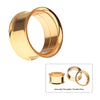 24Kt Gold PVD Titanium Internally Threaded Double Flare Basic Tunnel | Sold by piece