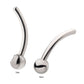 Titanium Internally Threaded with Bezel Set CZ/Opal Fixed Ball Bottom Curved Barbell