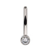 Titanium Internally Threaded with Bezel Set CZ Fixed Disc Curved Barbell