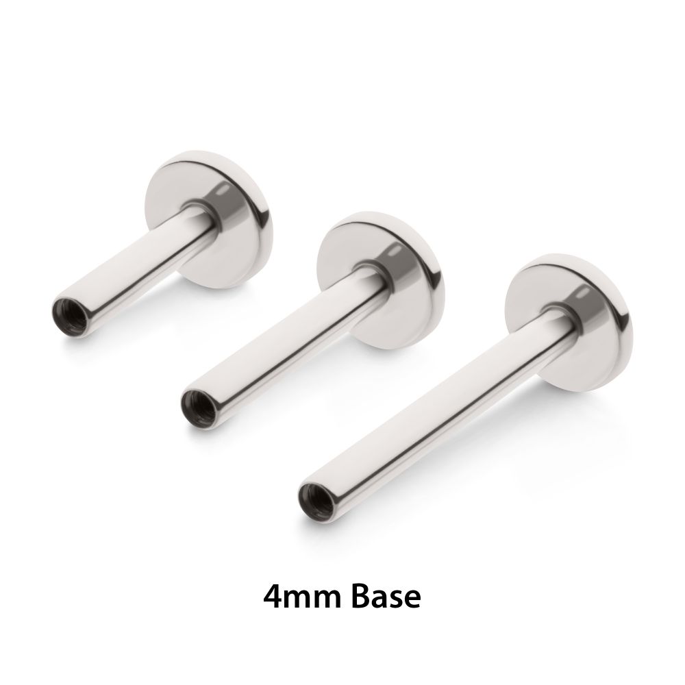 Titanium Internally Threaded Micro Labret Pin with 4mm Base