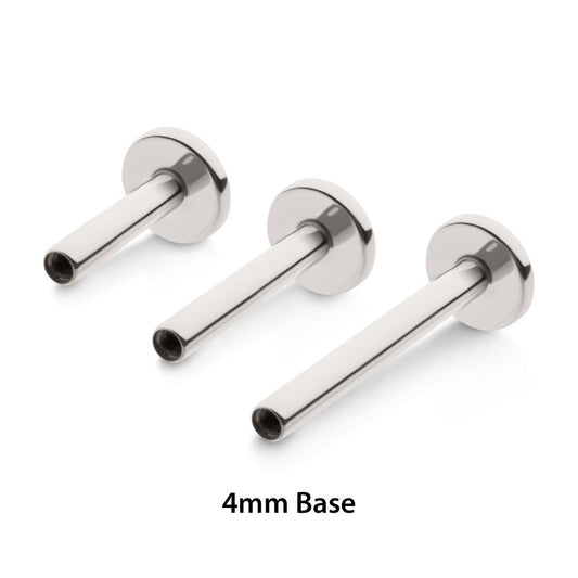 Titanium Internally Threaded Micro Labret Pin with 4mm Base