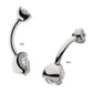 Titanium Internally Threaded with Prong Set Round AAA CZ Fixed Navel