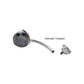 Titanium Internally Threaded Double 3-Prong Round Gem Fixed Bottom Navel